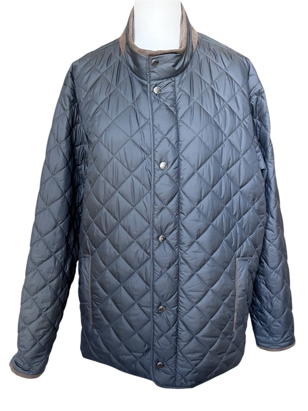 Peter Millar GraySuffolk Quilted Travel Coat Jacket Men's XL w/Bottle Opener